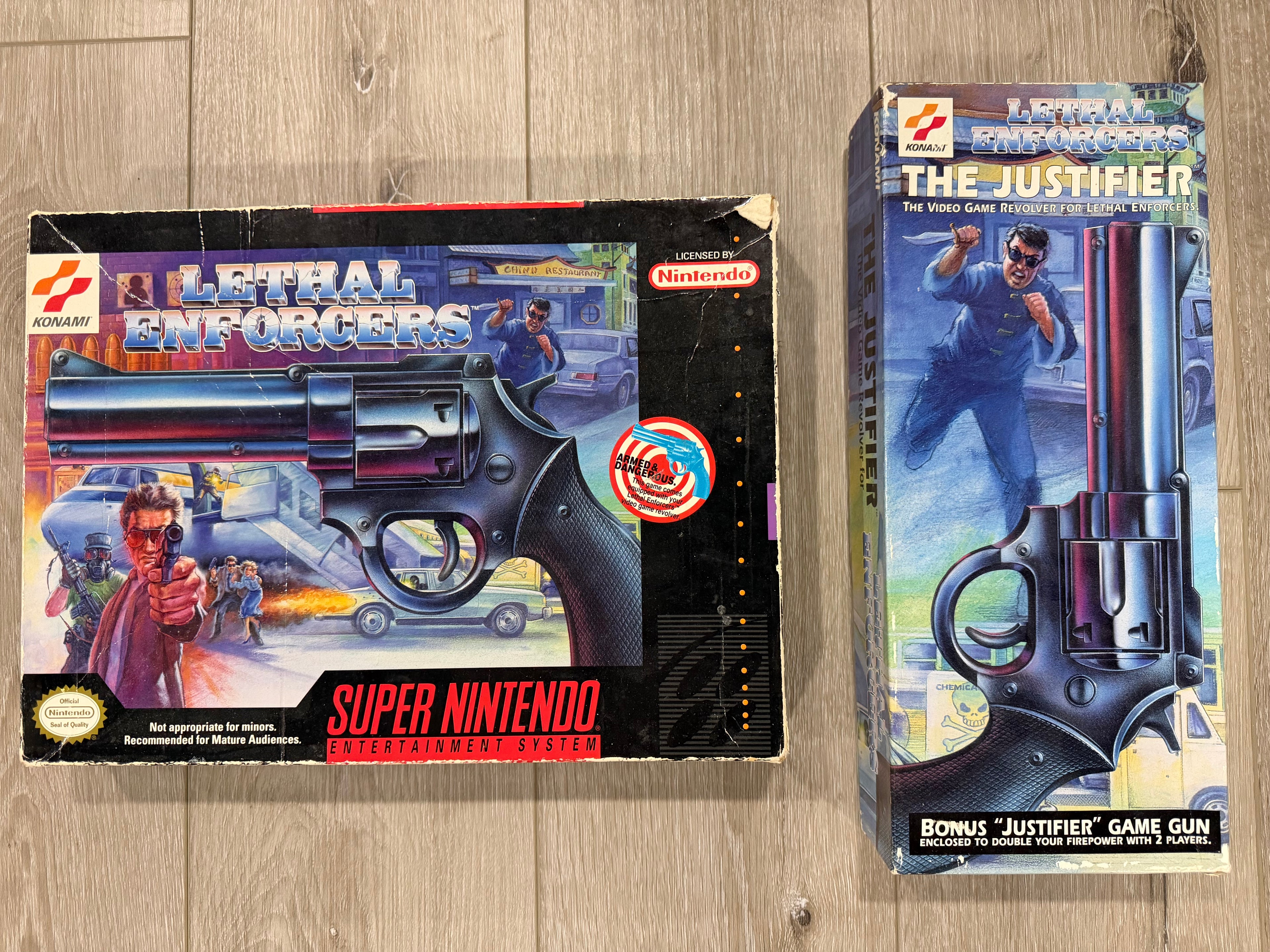 Lethal Enforcers (Super Nintento) Gun Bundle - Pink Justifier w/ box