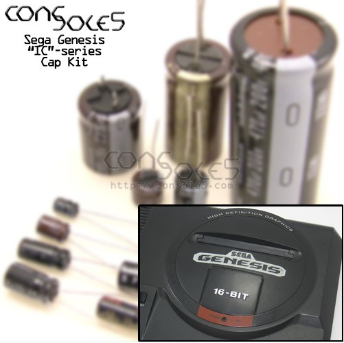 Sega Genesis / Mega Drive "IC" series Cap Kit for VA, VA1, VA2, VA3, VA4, VA5, VA6 High Definition